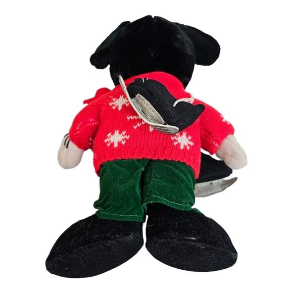 Vintage Disney Holiday Mickey Mouse Sweater & Ice Skates 12" Stuffed Plush Toy - Picture 9 of 10